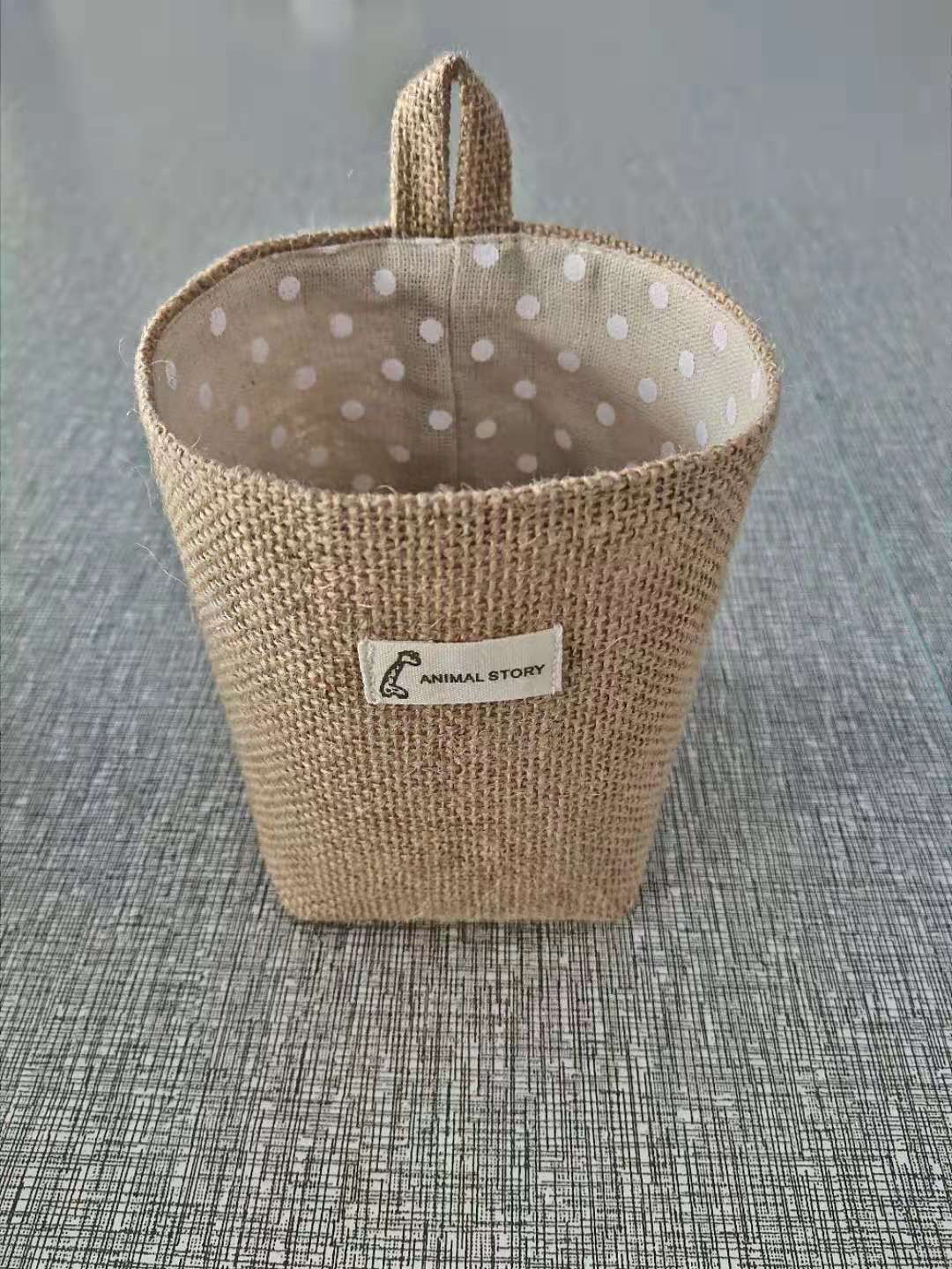 Petits sacs de rangement suspendus en coton et lin