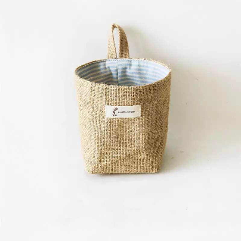 Petits sacs de rangement suspendus en coton et lin