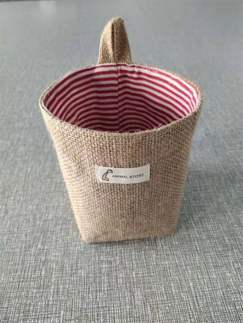 Petits sacs de rangement suspendus en coton et lin