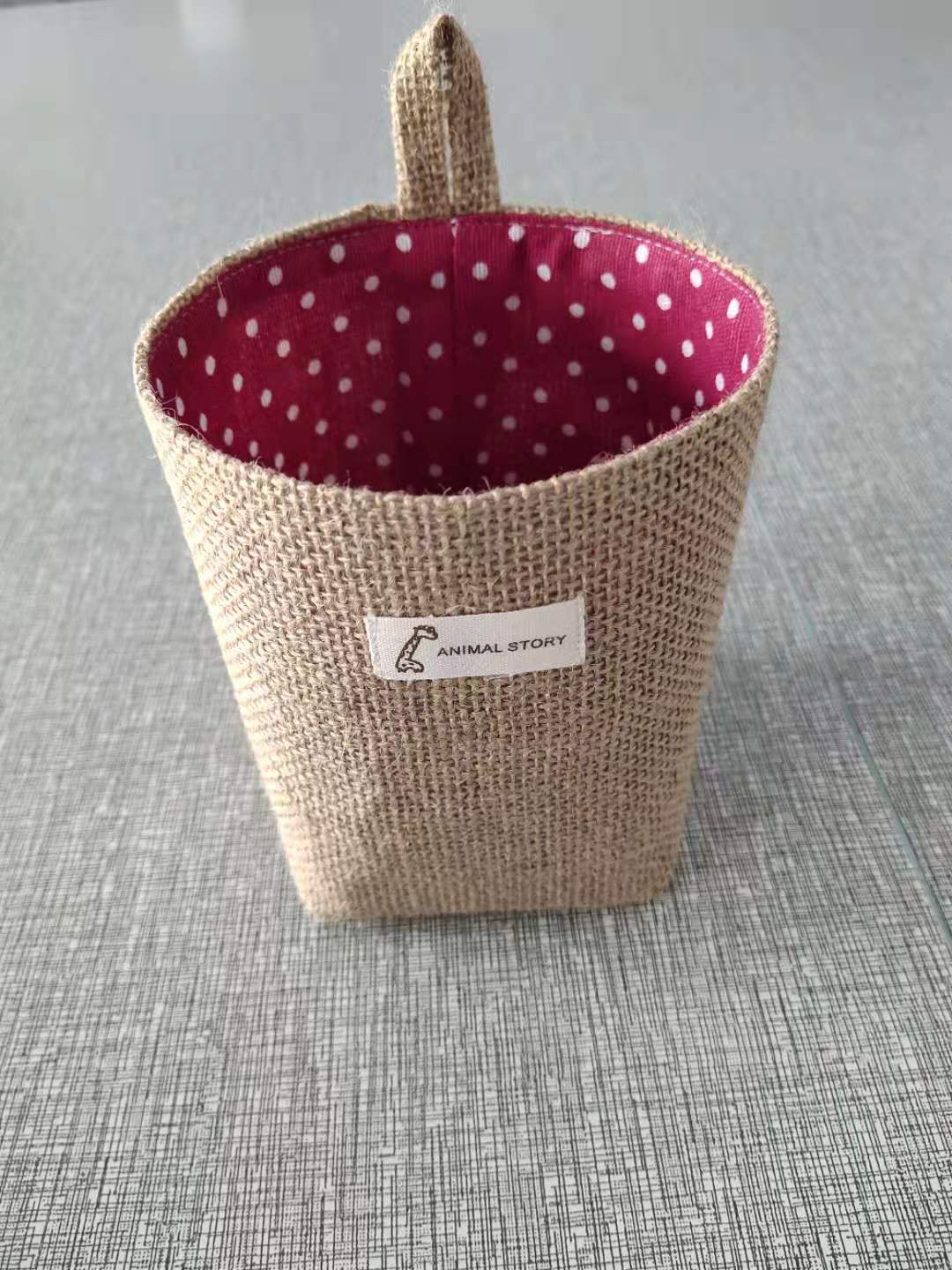 Petits sacs de rangement suspendus en coton et lin