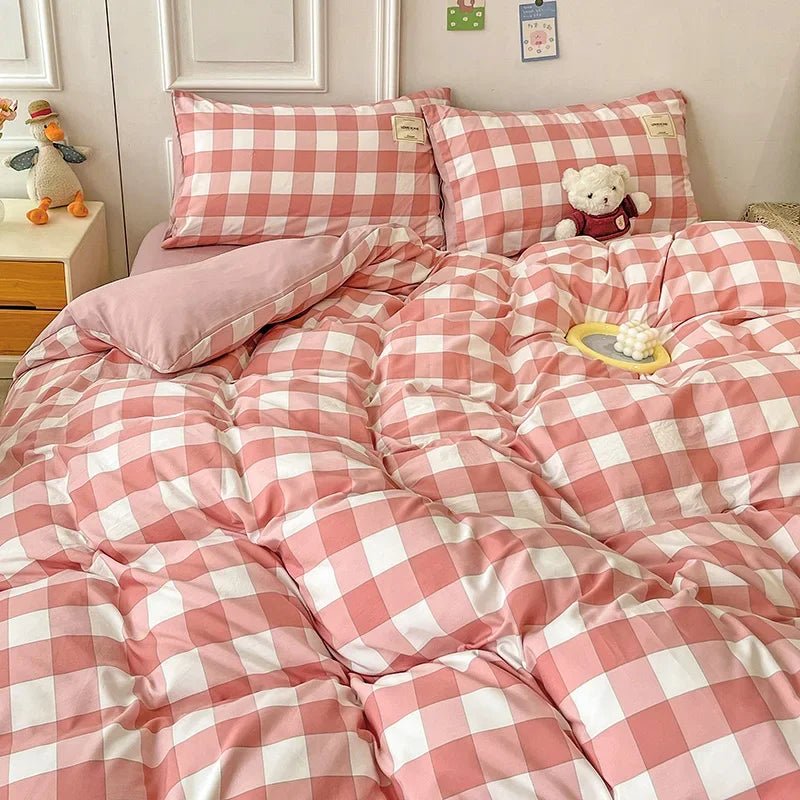 Linge de Lit à Carreaux