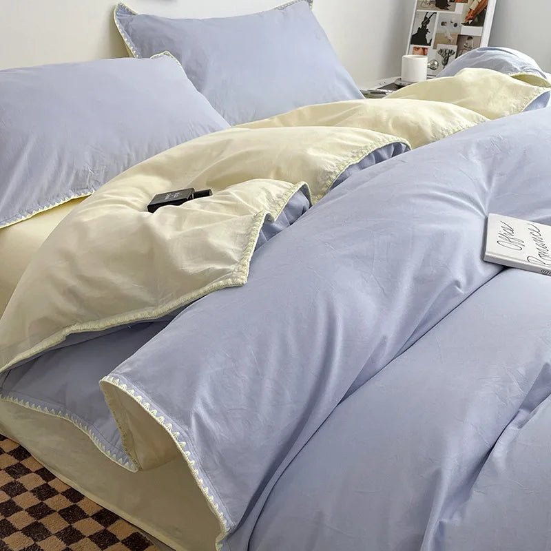 Ensemble de Linge de Lit en Coton Lavé
