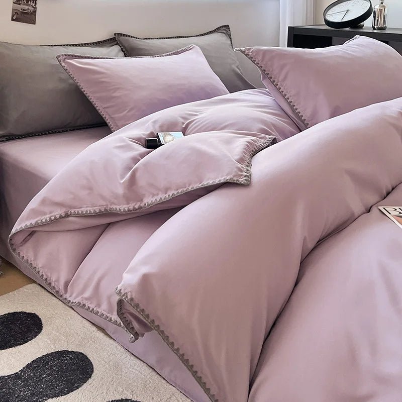 Ensemble de Linge de Lit en Coton Lavé