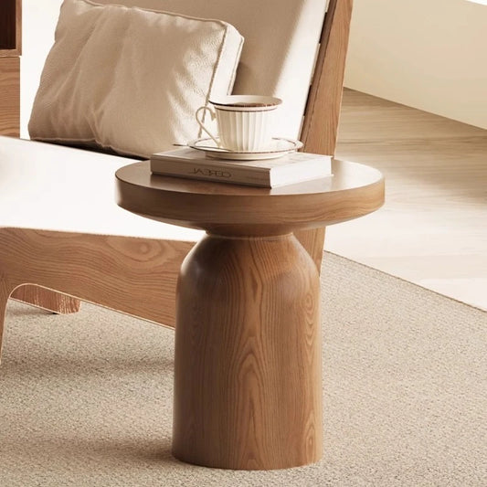 Table d’Appoint Champignon en Bois Massif – Élégance Naturelle