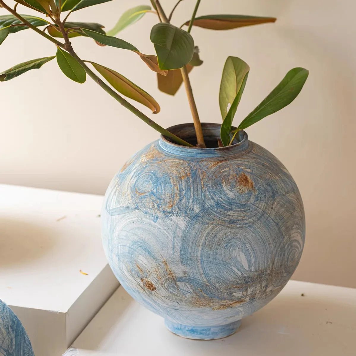 Vase en céramique Variations de Tons Bleus