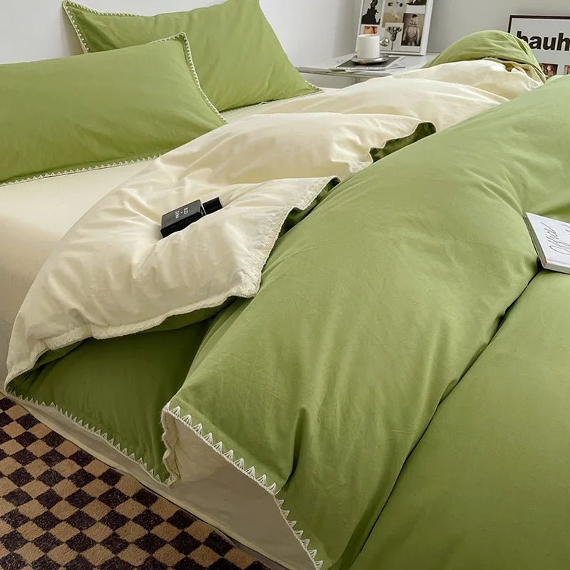 Ensemble de Linge de Lit en Coton Lavé