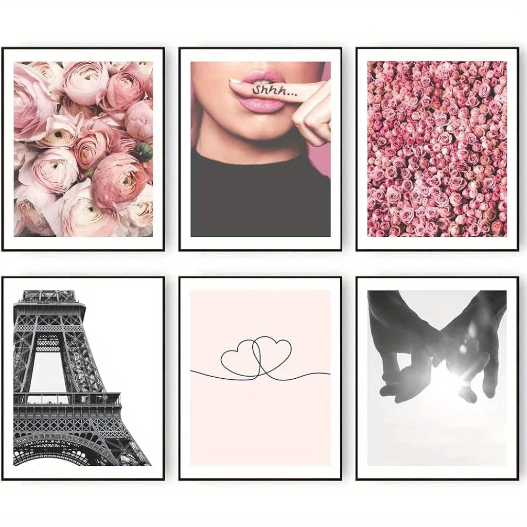 Ensemble de 6 impressions d'art mural sur le thème de Paris