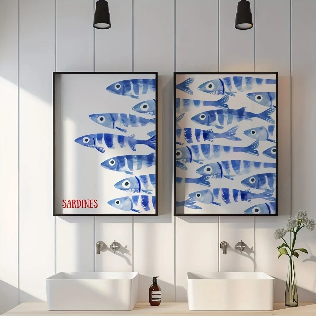 Toile Déco Rétro - Mes Sardines