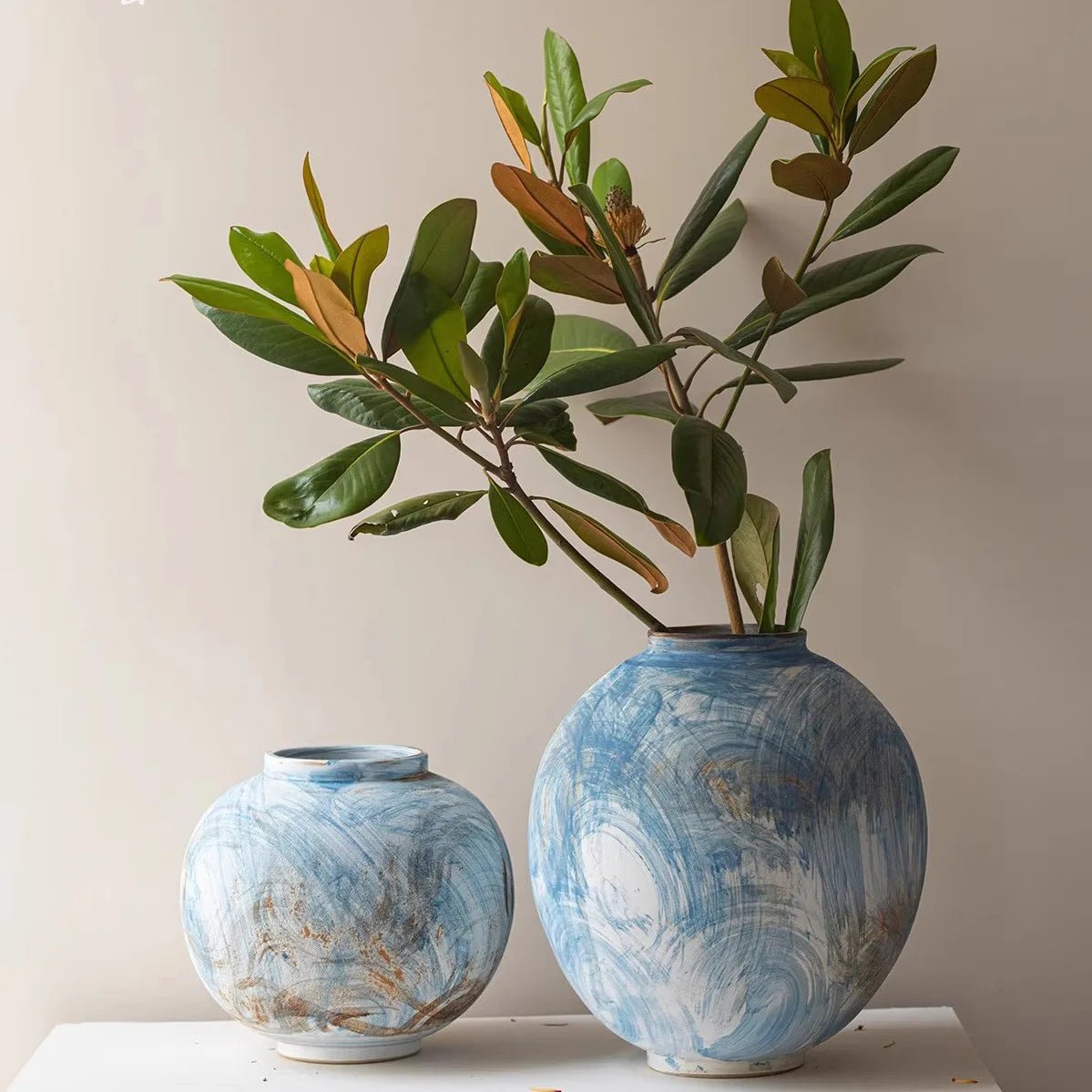 Vase en céramique Variations de Tons Bleus
