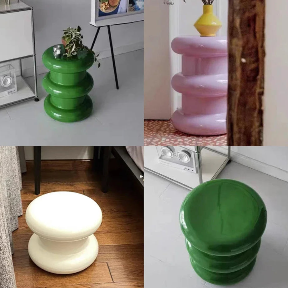 Ottoman Minimaliste – Tabouret Déco et Table Basse Compacte