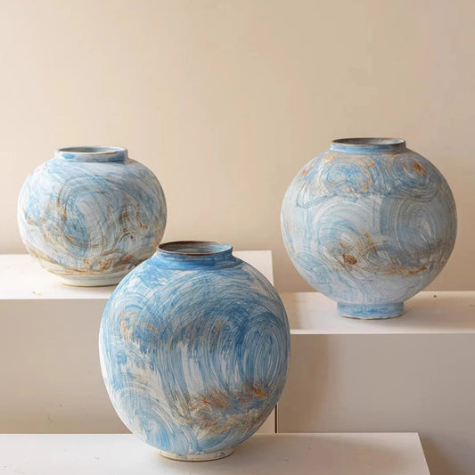 Vase en céramique Variations de Tons Bleus