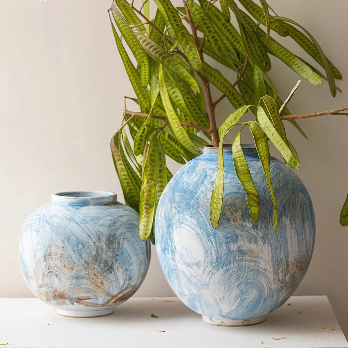 Vase en céramique Variations de Tons Bleus