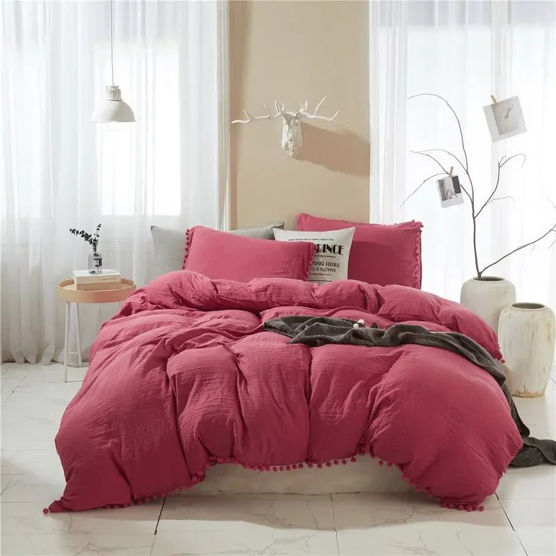 Couette Avec de Jolies Pompons