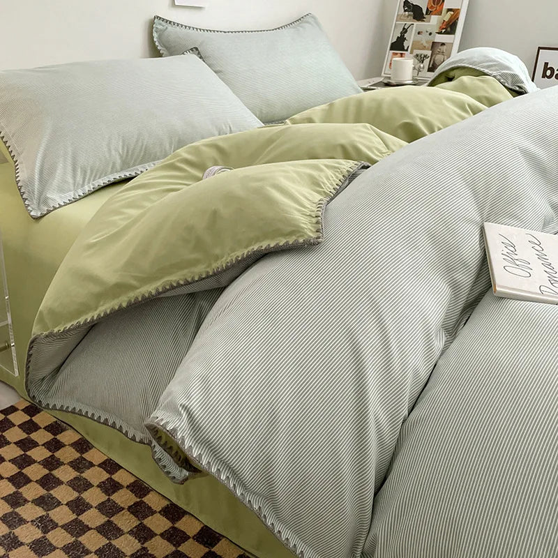 Ensemble de Linge de Lit en Coton Lavé