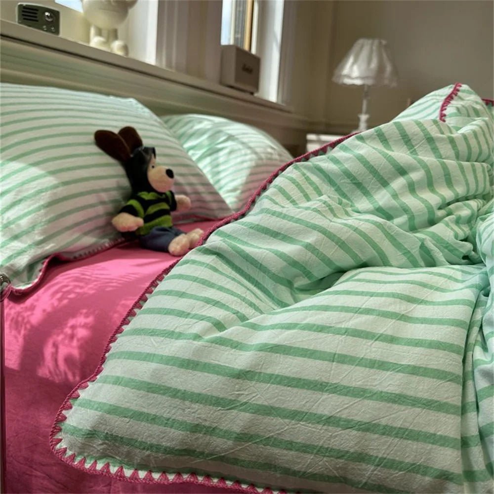 Ensemble de linge de Lit – Housse de Couette + Drap + Taies