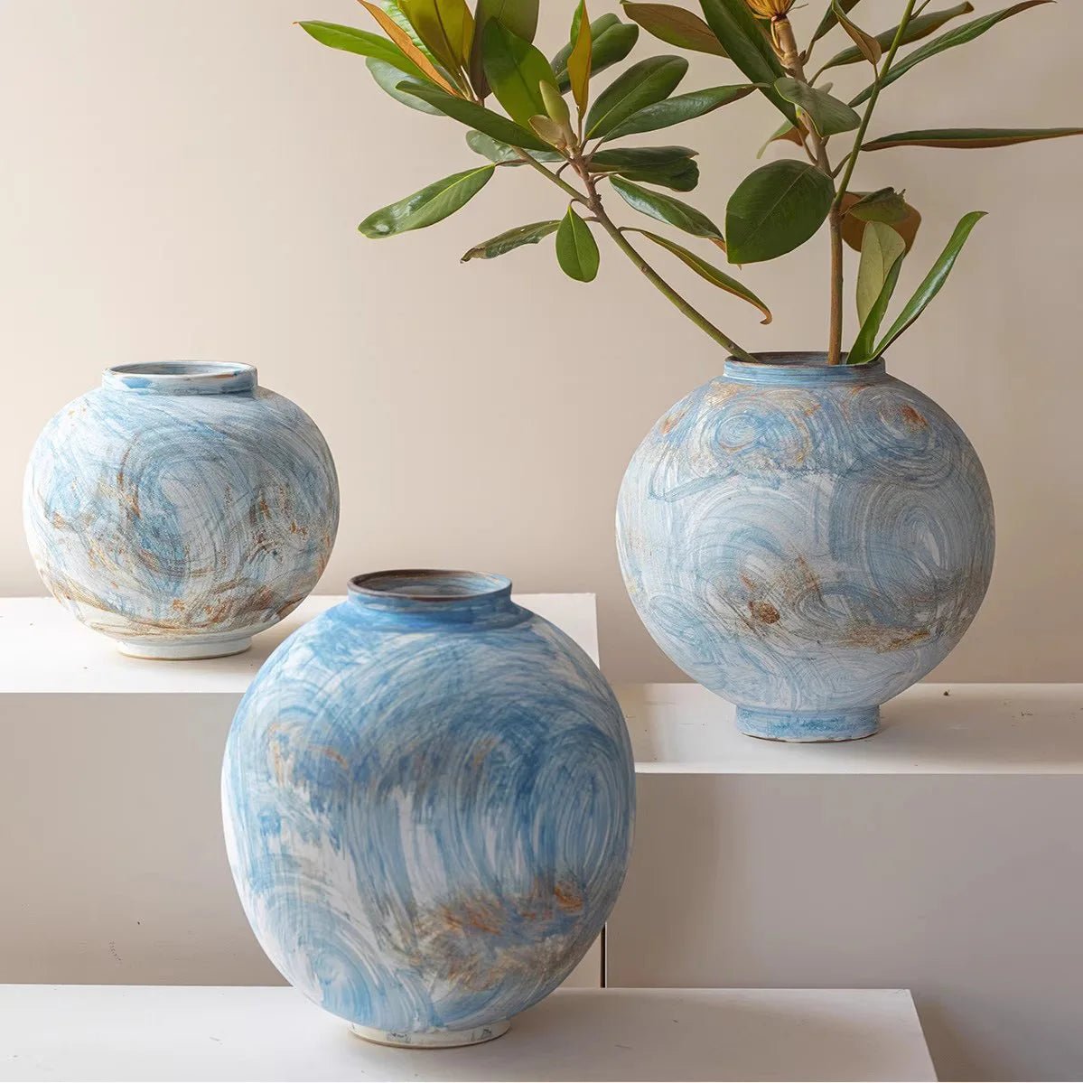 Vase en céramique Variations de Tons Bleus