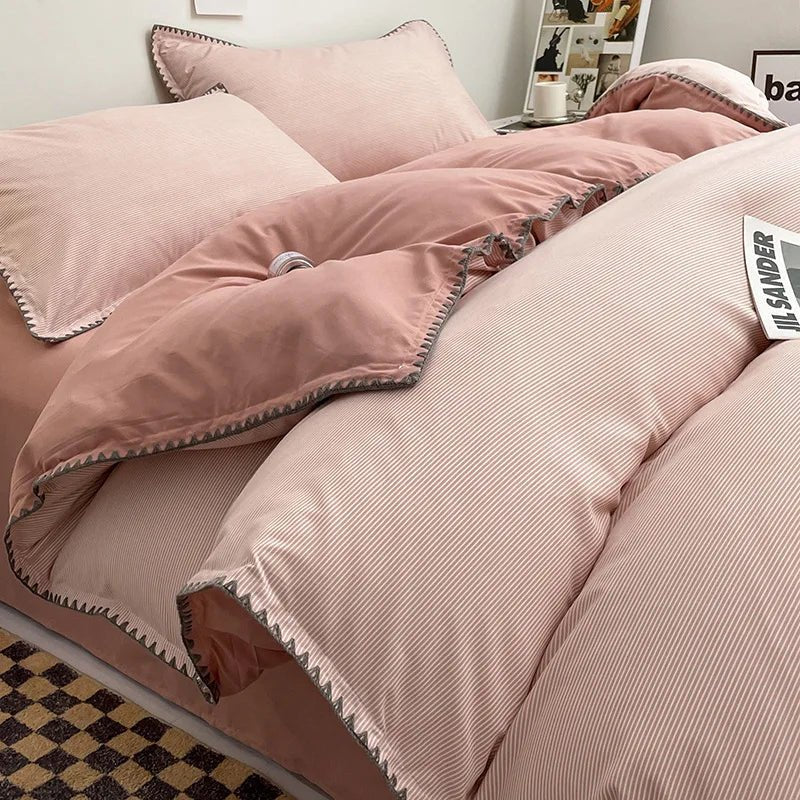 Ensemble de Linge de Lit en Coton Lavé