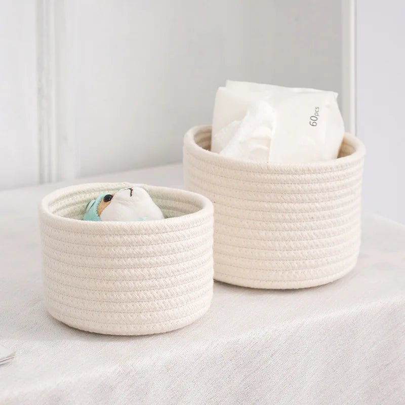 Panier de Rangement en Corde de Coton - Maison Fantine