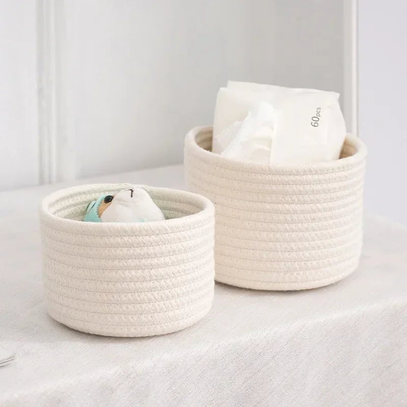 Panier de Rangement en Corde de Coton - Maison Fantine