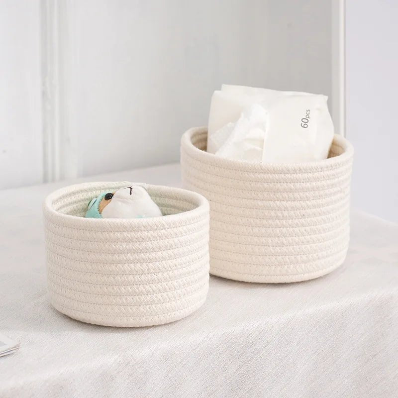 Panier de Rangement en Corde de Coton - Maison Fantine