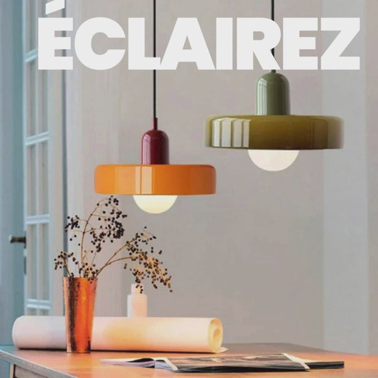 Lampe Nordic Bauhaus en Verre – Élégance rétro, lumière contemporaine