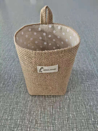 Petits sacs de rangement suspendus en coton et lin