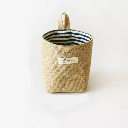 Petits sacs de rangement suspendus en coton et lin