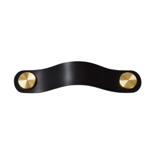 Poignée en Cuir Nordique pour Tiroirs et Armoires – Laiton & Cuirette