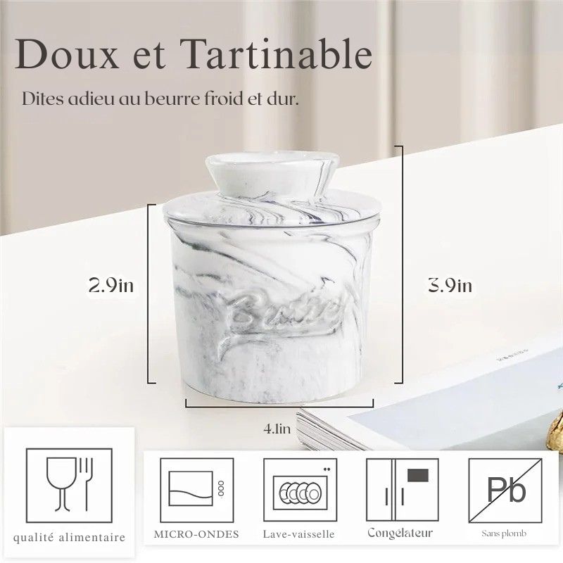 Beurrier à eau ABJO – Avec couvercle en céramique