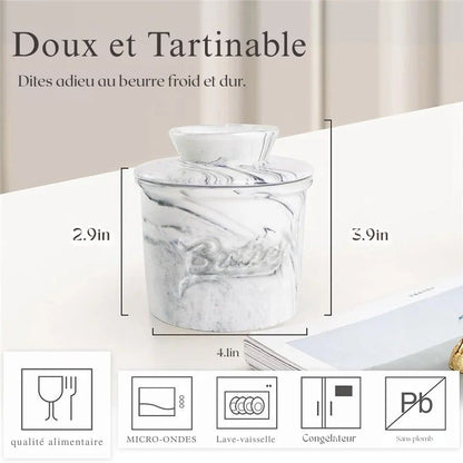 Beurrier à eau ABJO – Avec couvercle en céramique