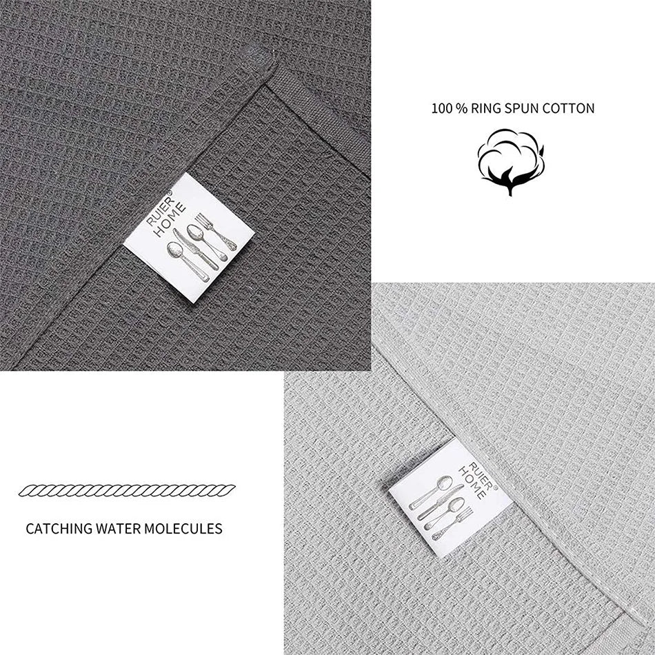 Torchon en Coton Tissé en Nid d'Abeille