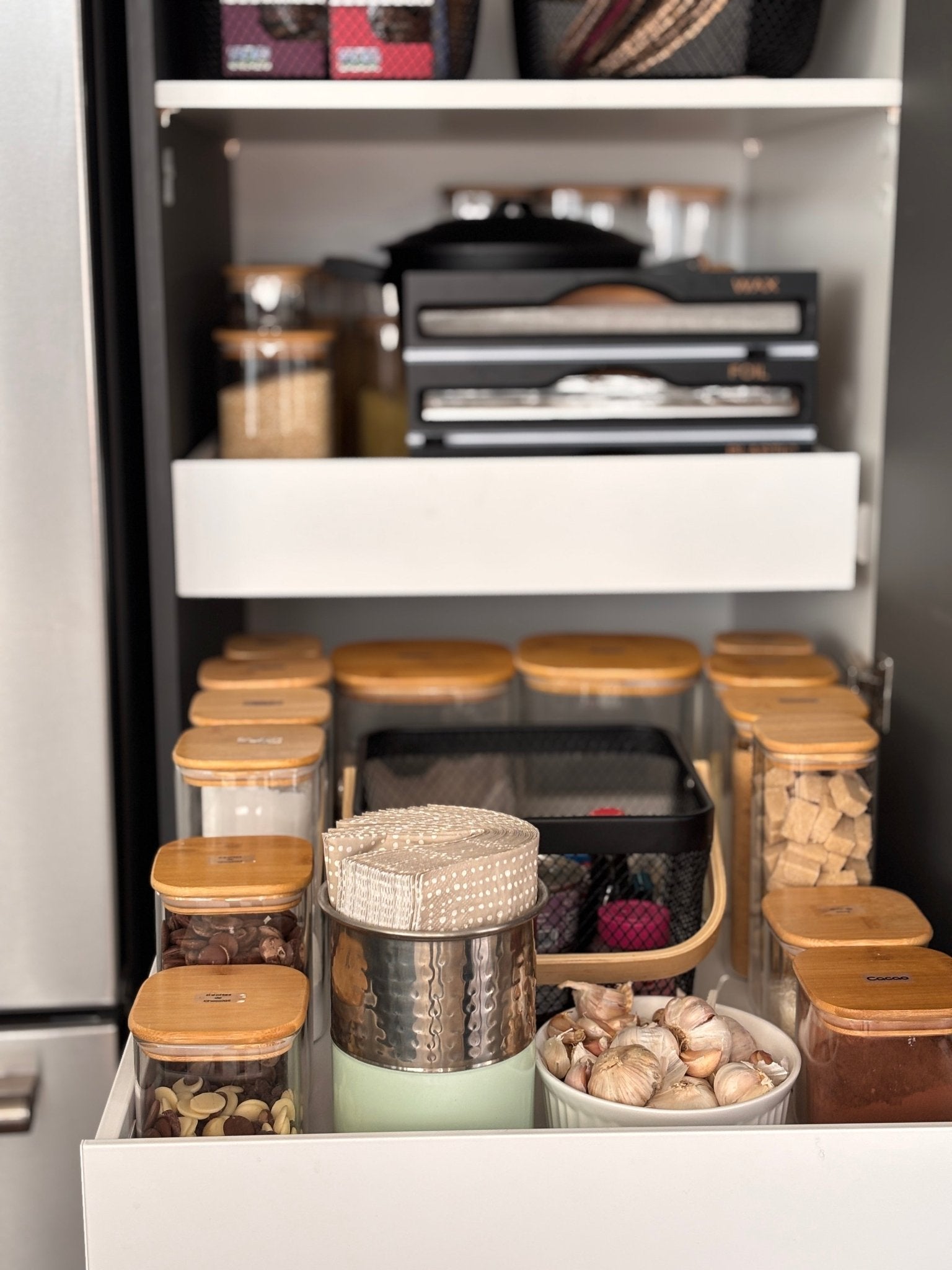 Bocaux carrés en verre 10 oz avec couvercle en bambou – Organisation & beauté naturelle dans la cuisine