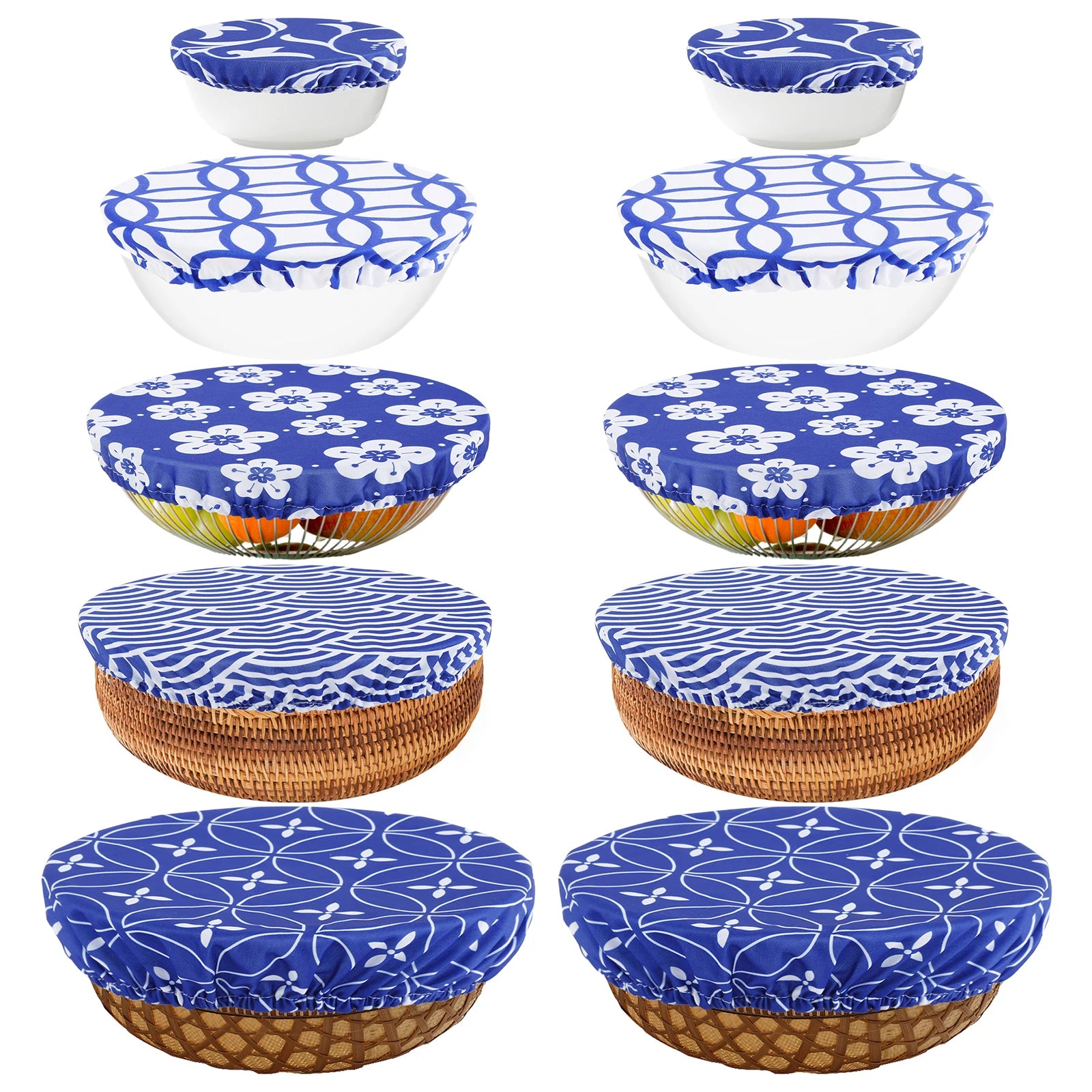 Couvercles alimentaires réutilisables en coton – lot de 10 multi-usages