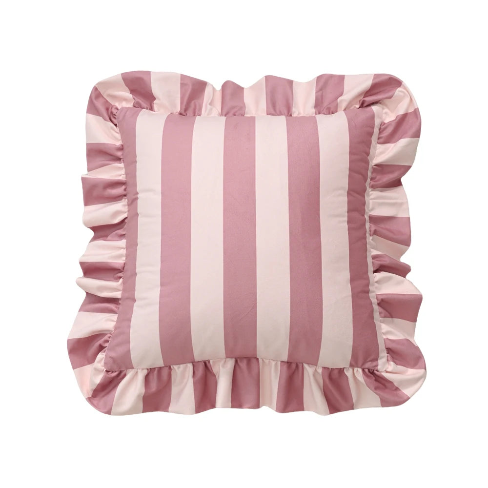 Housse de coussin rayée 45x45 cm pour canapé