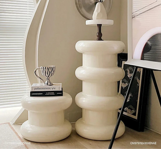 Ottoman Minimaliste – Tabouret Déco et Table Basse Compacte