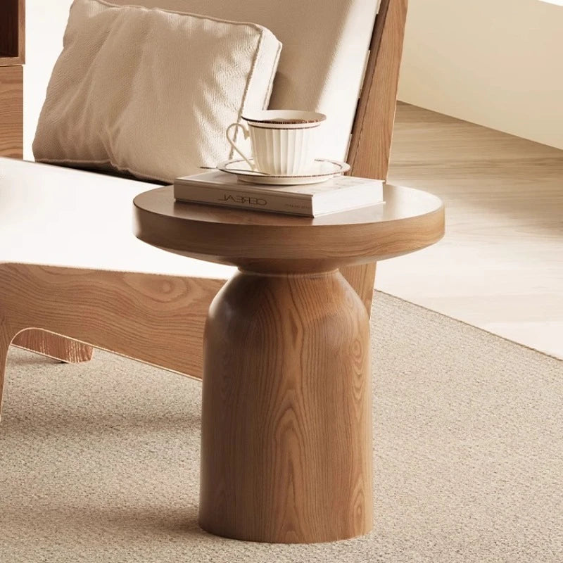 Table d’Appoint Champignon en Bois Massif – Élégance Naturelle