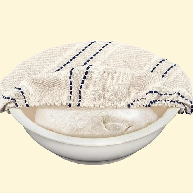 Couvercles de bol réutilisables en lin et coton – spécial Pain maison (lot de 3)