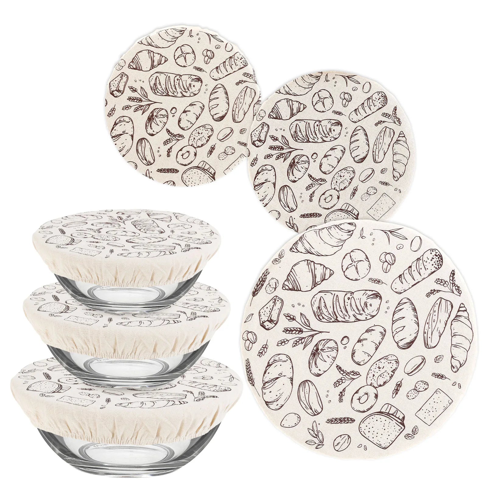 Couvercles de bol réutilisables avec doublure imperméable – fermentation & conservation (lot de 3)