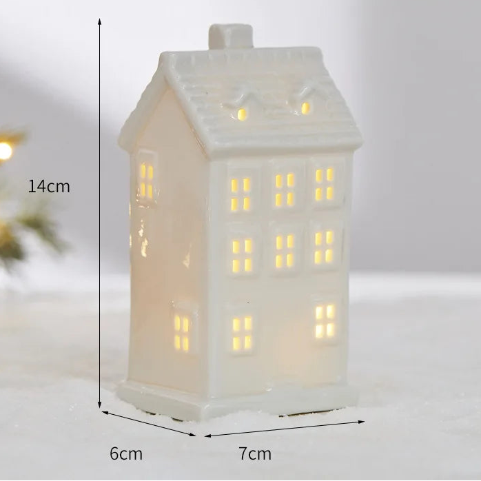 Maisons Céramiques Lumineuses — Petite scène d’hiver à la lueur douce