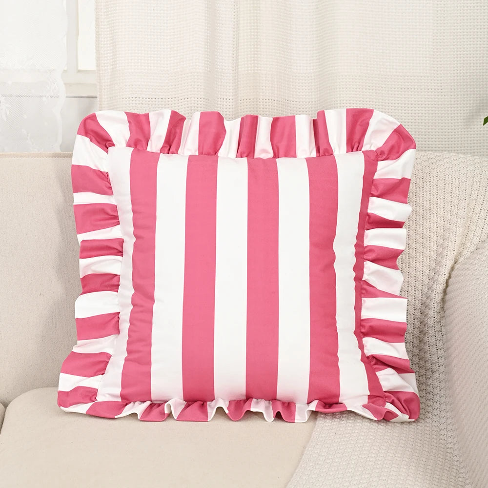 Housse de coussin rayée 45x45 cm pour canapé