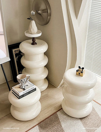 Ottoman Minimaliste – Tabouret Déco et Table Basse Compacte