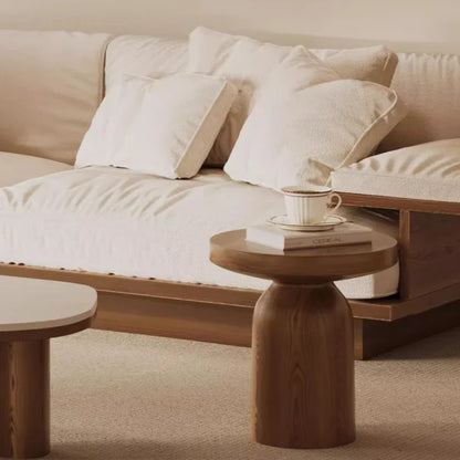 Table d’Appoint Champignon en Bois Massif – Élégance Naturelle