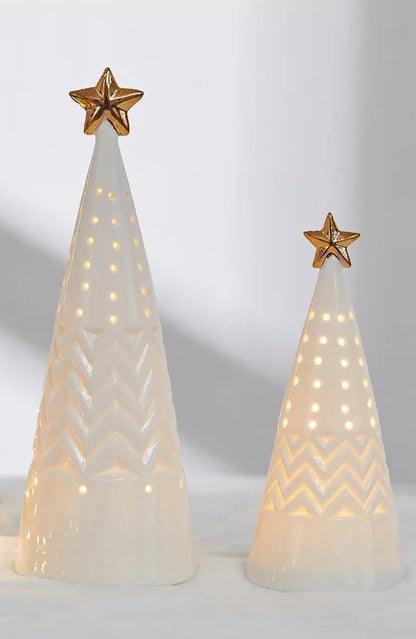 Maisons Céramiques Lumineuses — Petite scène d’hiver à la lueur douce