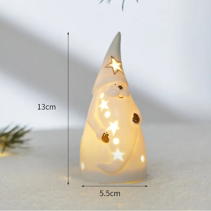 Maisons Céramiques Lumineuses — Petite scène d’hiver à la lueur douce