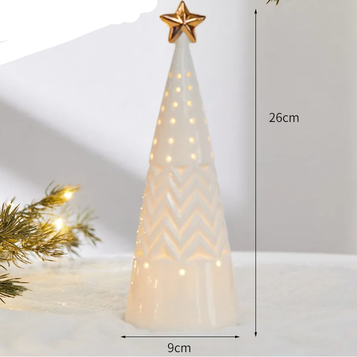 Maisons Céramiques Lumineuses — Petite scène d’hiver à la lueur douce