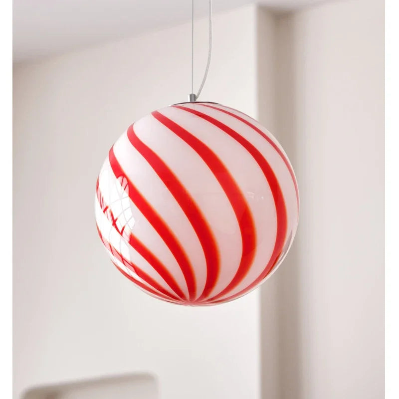 Suspension Boule en Verre Coloré – Lueur Moderne