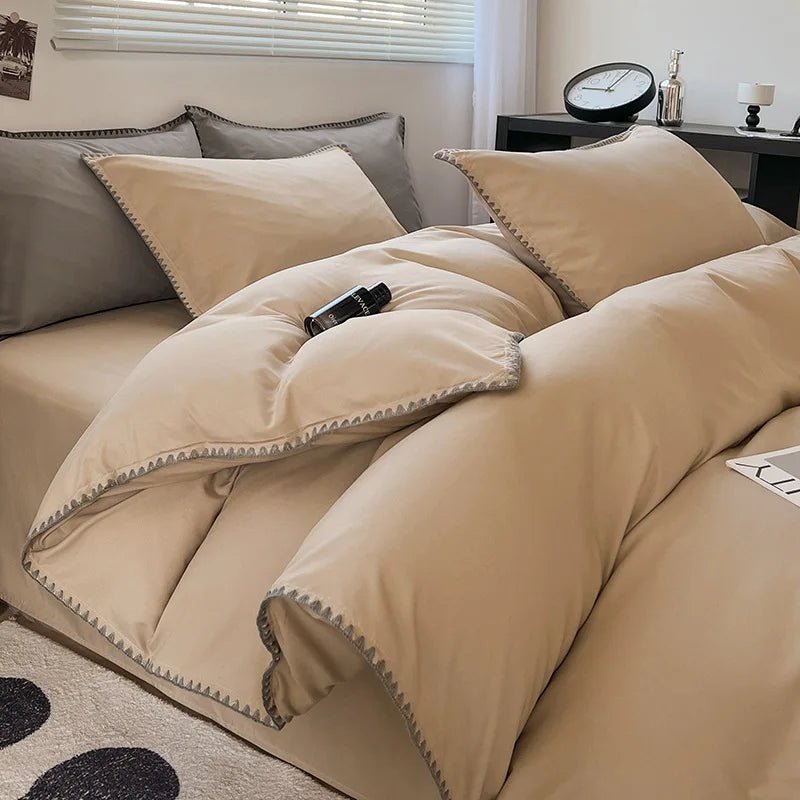 Ensemble de Linge de Lit en Coton Lavé