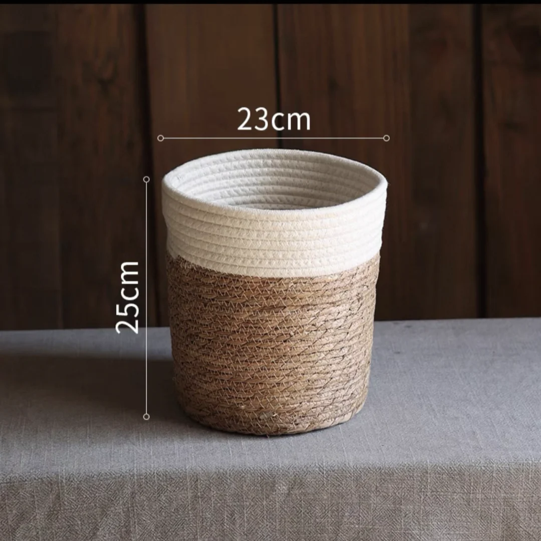 Panier de rangement en paille naturelle – Cache-Pot Tressé