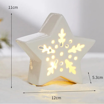 Maisons Céramiques Lumineuses — Petite scène d’hiver à la lueur douce