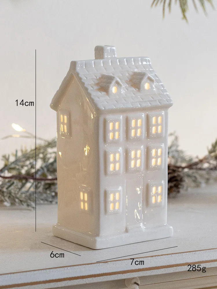 Maison de Village en Céramique Lumineuse — Lueur d’hiver